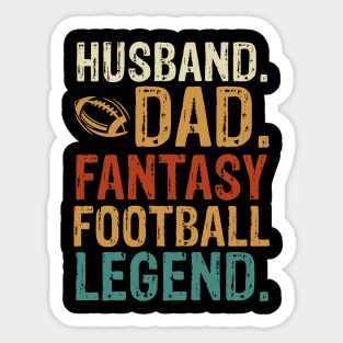 Husband Dad Fantasy Football Legend Sticker